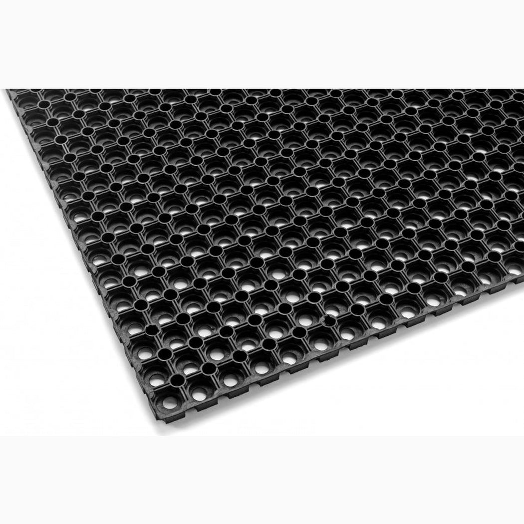 Arbetsplatsmatta Safe Slip 400/800/1200mm svart halksäker och slitstark matta för arbetsmiljöer.