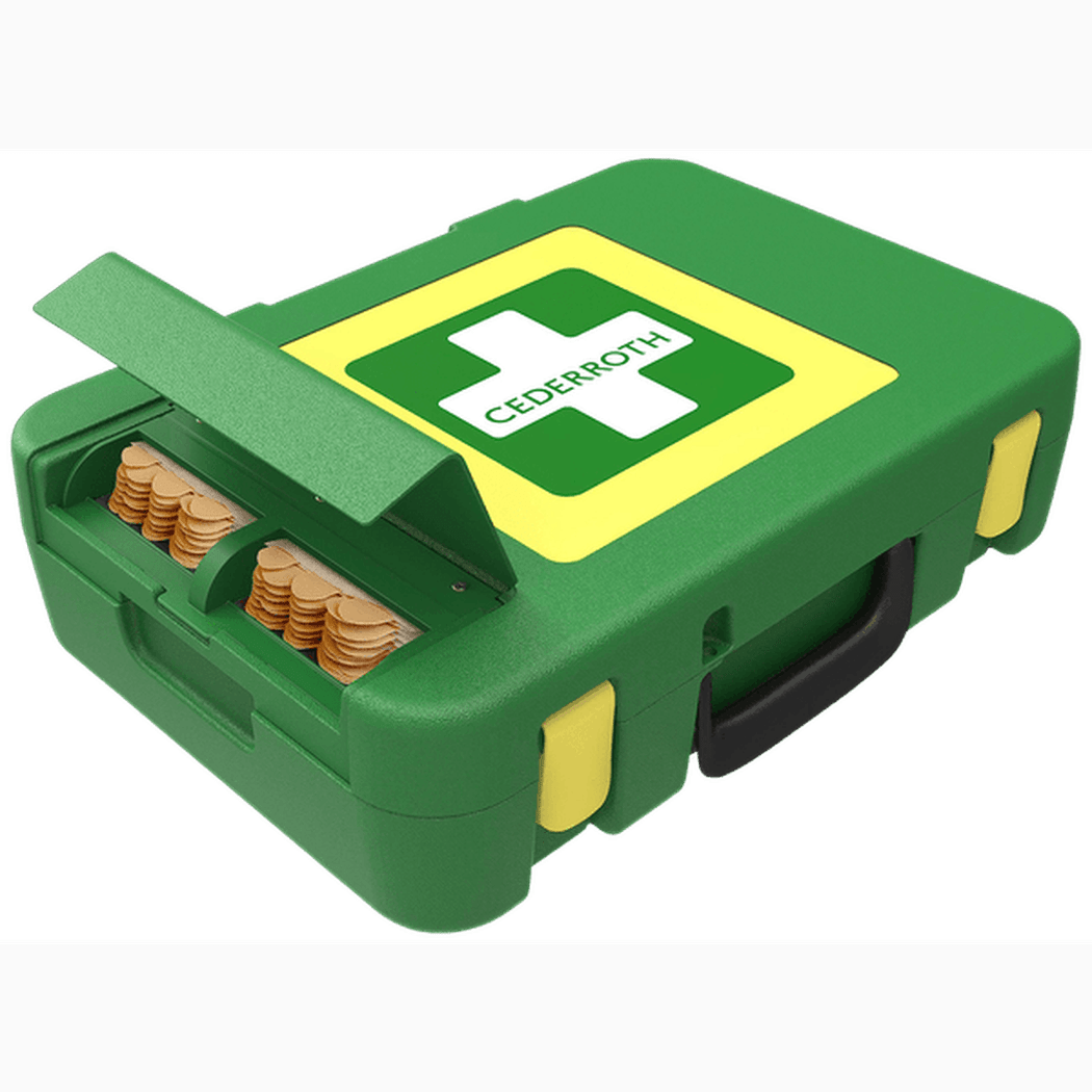 Första Hjälpen-kit Cederroth Extra Stor i robust väska med brett utbud förband och medicinska tillbehör.