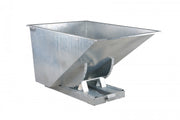 Galvaniserad tippcontainer, 1100 liter, 2500kg, robust stålkonstruktion och smidig tippfunktion för effektiv avfallshantering.