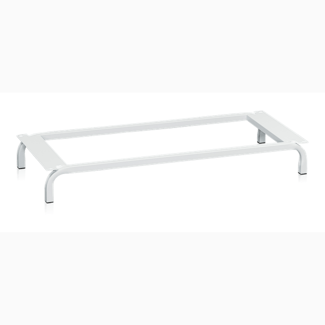 Klädskåpsstativ, B=1200 mm, stabilt och hygieniskt benstativ som underlättar städning och organisering av klädskåp.