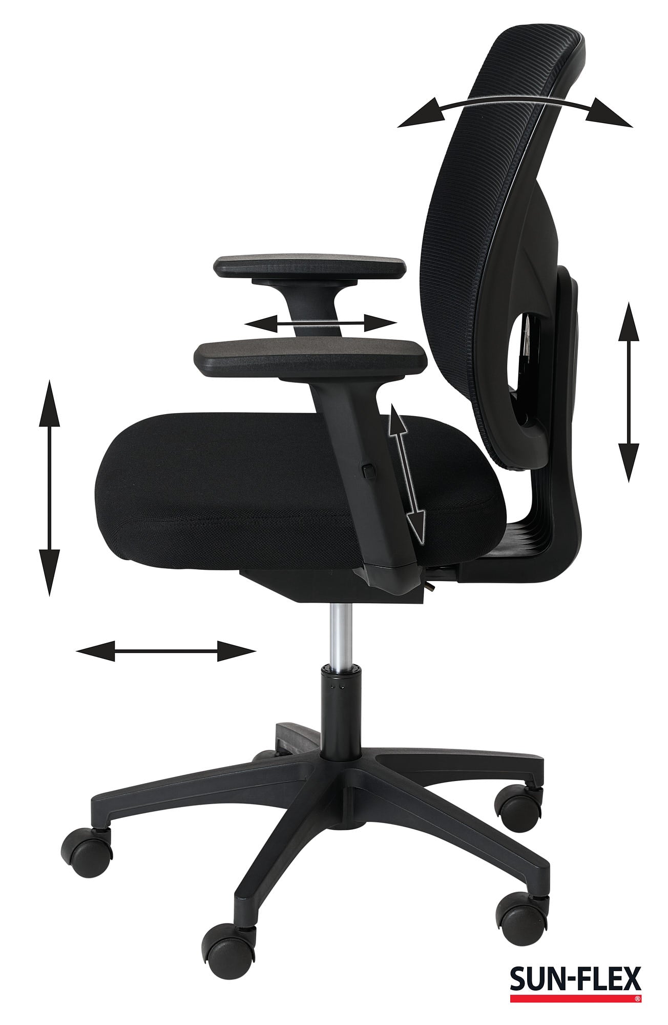 Kontorstol, Sun-flex officechair Mesh, Svart