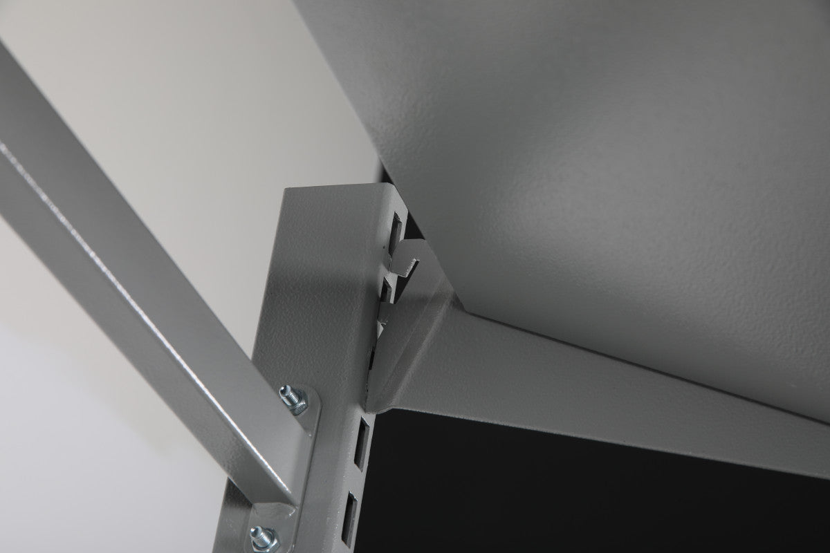 Påbyggnad till arbetsbord 1600 mm visar robust metallfäste för extra kraftigt och stabilt arbetsbord.