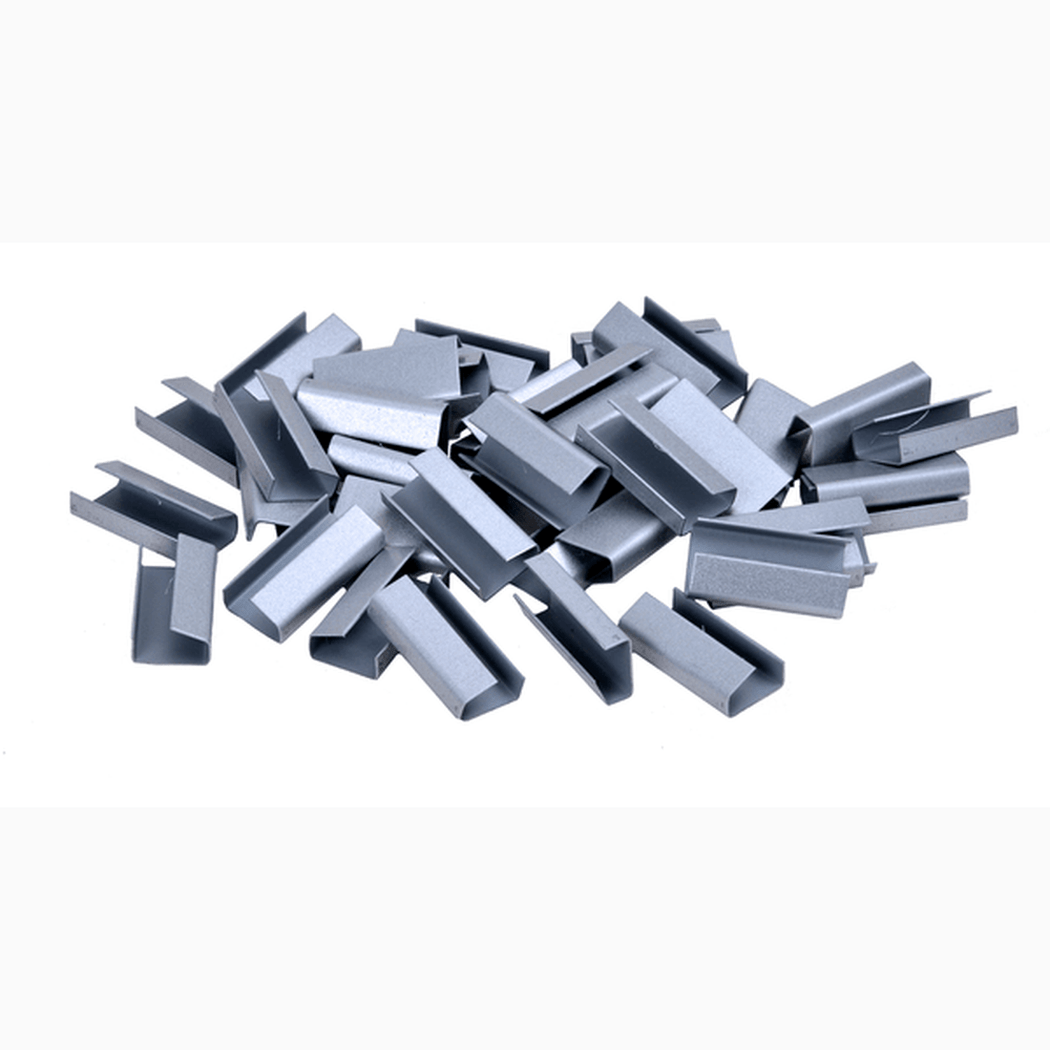 Plomber 13mm, 1000st, galvade för säker och korrosionsbeständig förslutning av PP och PET band.