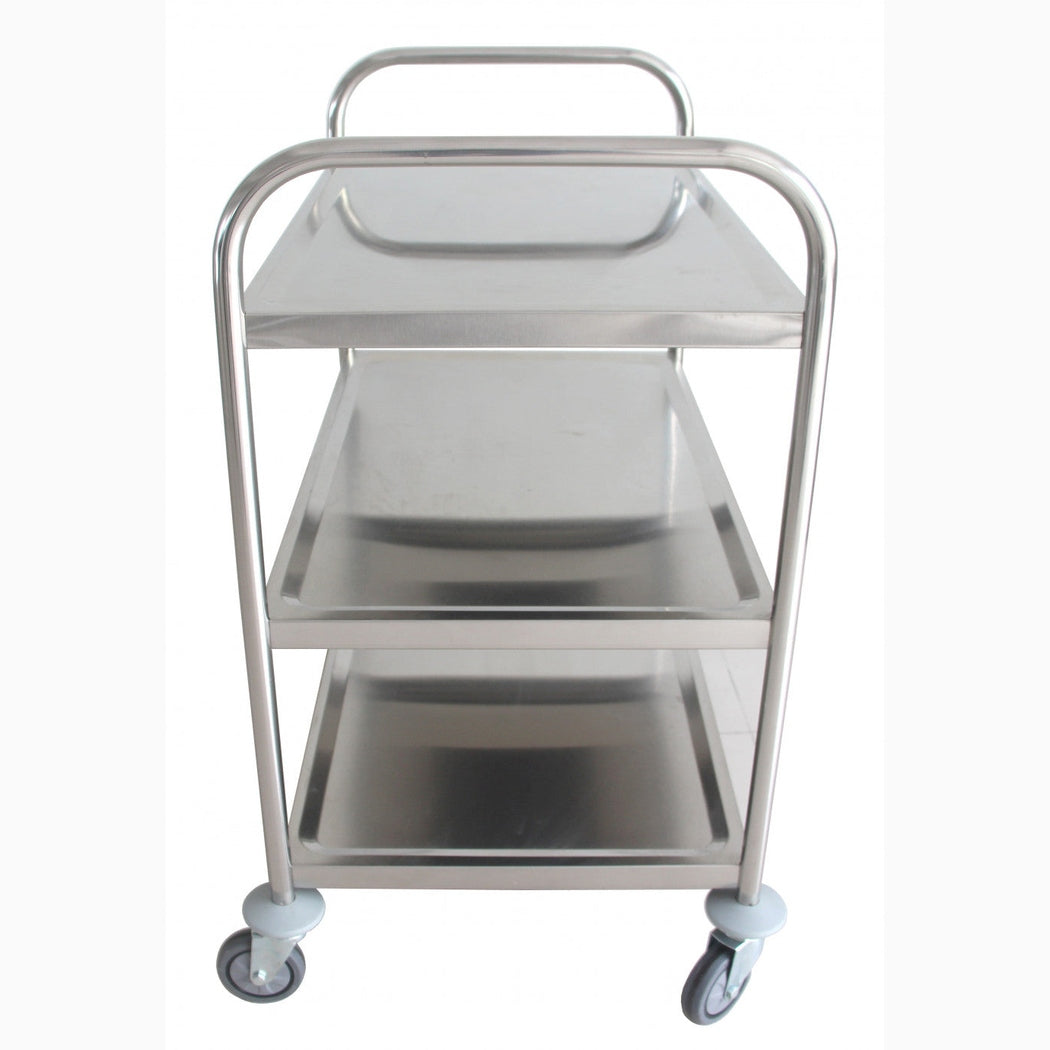 Rostfri plattformsvagn, 3 hyllplan, 845x525x950mm, 50kg/hyllplan