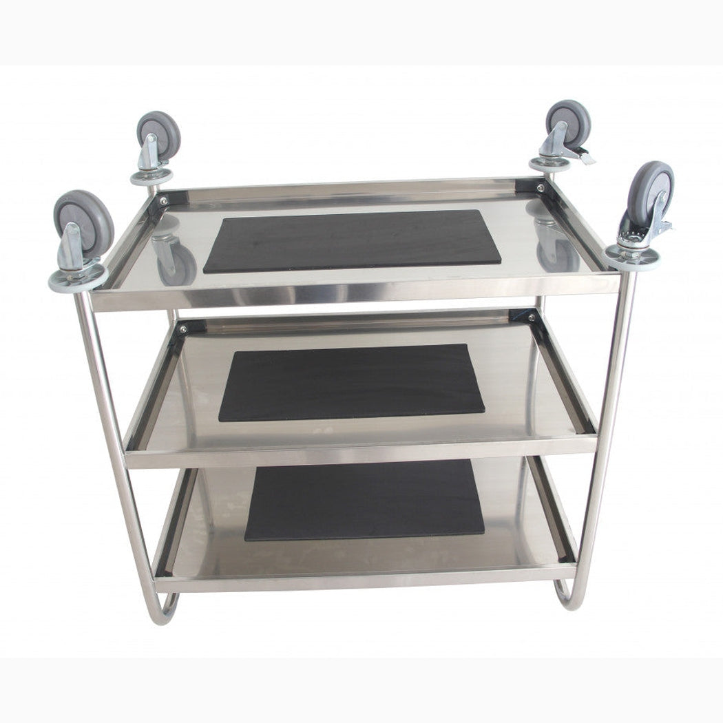 Rostfri plattformsvagn, 3 hyllplan, 845x525x950mm, 50kg/hyllplan