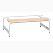 Sittbänk till klädskåp 4-Dörr B1200, Grå med robust konstruktion och björksittsdel för praktisk och stilren förvaring.