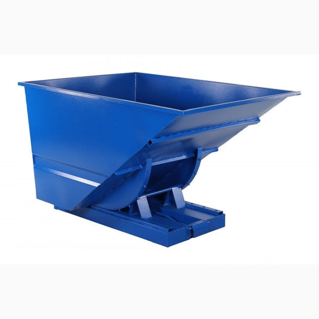Tippcontainer lätt 1100 liter 600kg i blå pulverlackerad stål för effektiv avfallshantering och källsortering.