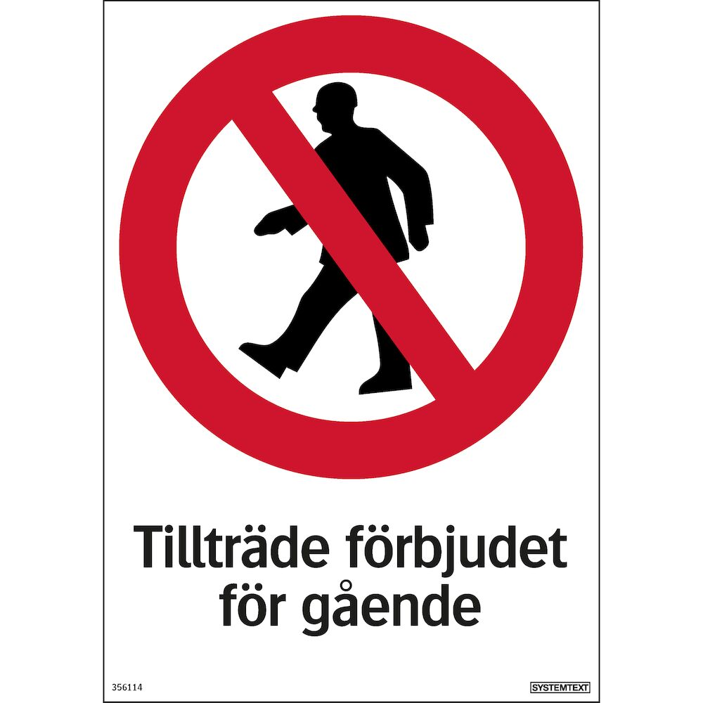 Förbudsskyltar, 210x297 mm
