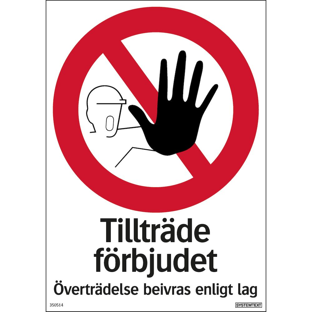 Förbudsskyltar, 210x297 mm