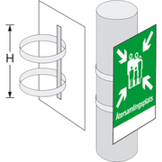 Stolpfäste för plana skyltar