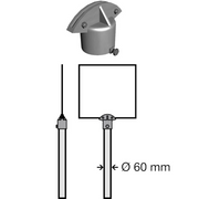 Toppfäste dubbelsidigt för 60 mm rör