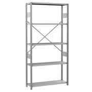Hyllställ, 2100x1000x300mm, 150kg, 5 hyllplan i robust metall för flexibel och säker lagring med justerbara hyllplan.