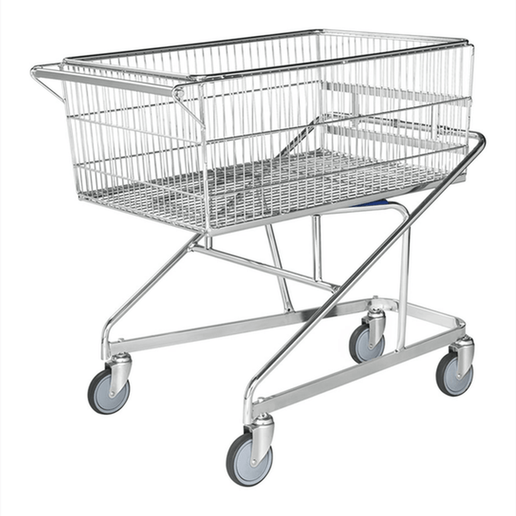 Allroundvagn 1070x680x1050 mm, 300 kg, robust elförzinkad stålvagn med hjul för effektiv transport och hög kapacitet.