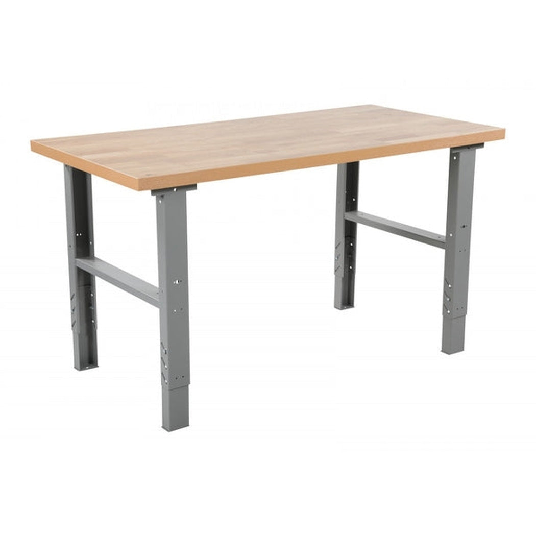 Arbetsbord 2000mm med hållbar träskiva och stabila metallben för ergonomiskt och flexibelt arbetsutrymme.