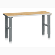 Arbetsbord HD 500 1600-2000x600 mm med justerbara stålben och slitstark ekparkettbordsskiva för verkstad och montering.