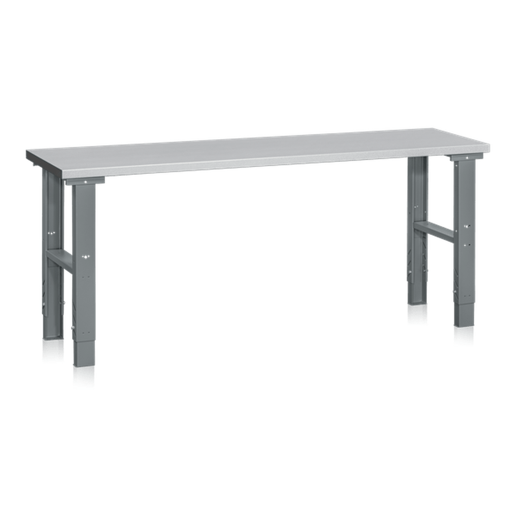 Arbetsbord HD 500 1600-2000x600 mm stål med justerbara ben och reptålig yta för tungt hantverksarbete.