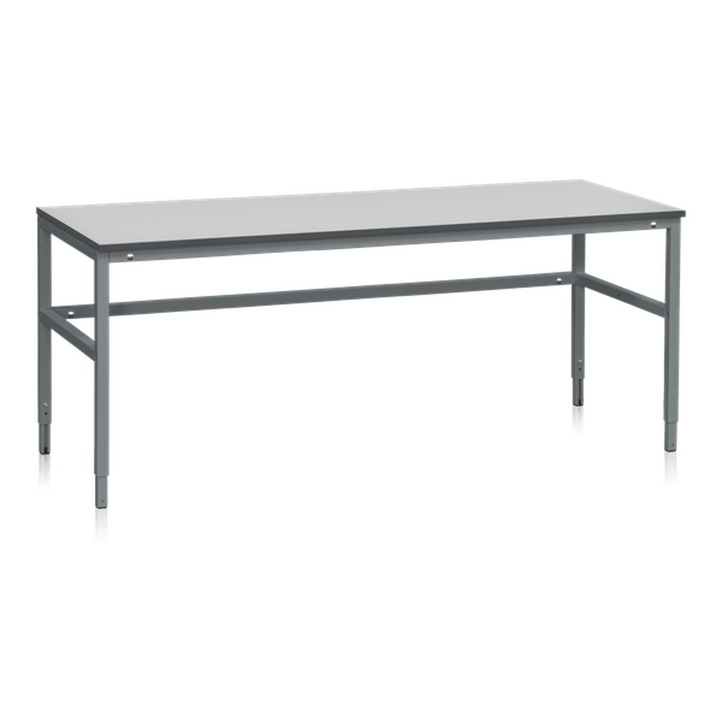 Arbetsbord LD 800-2000x800 mm Laminat med justerbara ben och tålig laminatyta för robusta arbetsmiljöer.