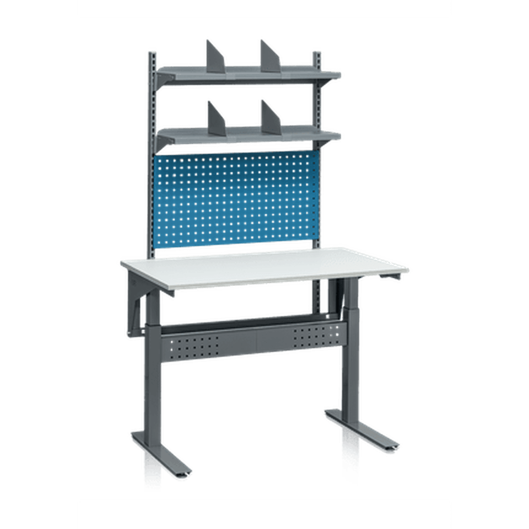 Höj- & sänkbart arbetsbord, 1200x800mm, 200kg, komplett A med motordriven höjdjustering och robust arbetsyta.