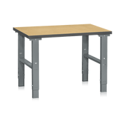 Arbetsbord, 500kg, 1200-2500x800mm, Board med justerbar höjd och robust stålram för verkstad och montering.