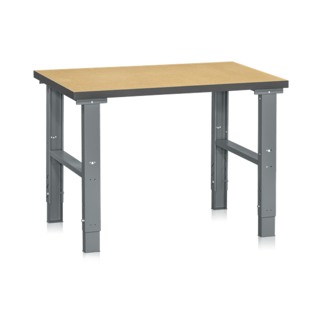 Arbetsbord, 500kg, 1200-2500x800mm, Board med justerbar höjd och robust stålram för verkstad och montering.