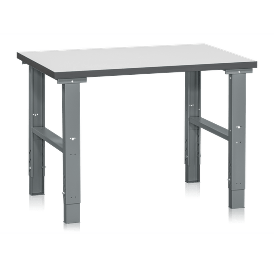 Arbetsbord HD, 500kg, 1200-2500x800mm, laminat med justerbara ben och robust aluminiumprofil för verkstad och montage.