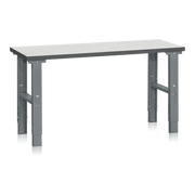 Arbetsbord HD 500 1600-2000x600 mm med justerbara benbockar och slitstark vinylbordsplatta för tunga arbetsuppgifter.