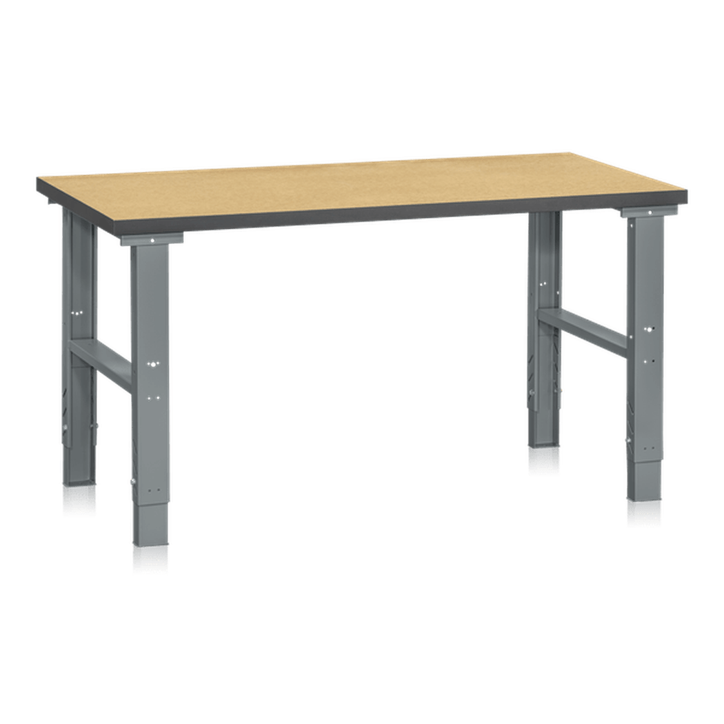 Arbetsbord, 500kg, 1200-2500x800mm, Board med justerbar höjd och robust stålben för verkstad och montering.
