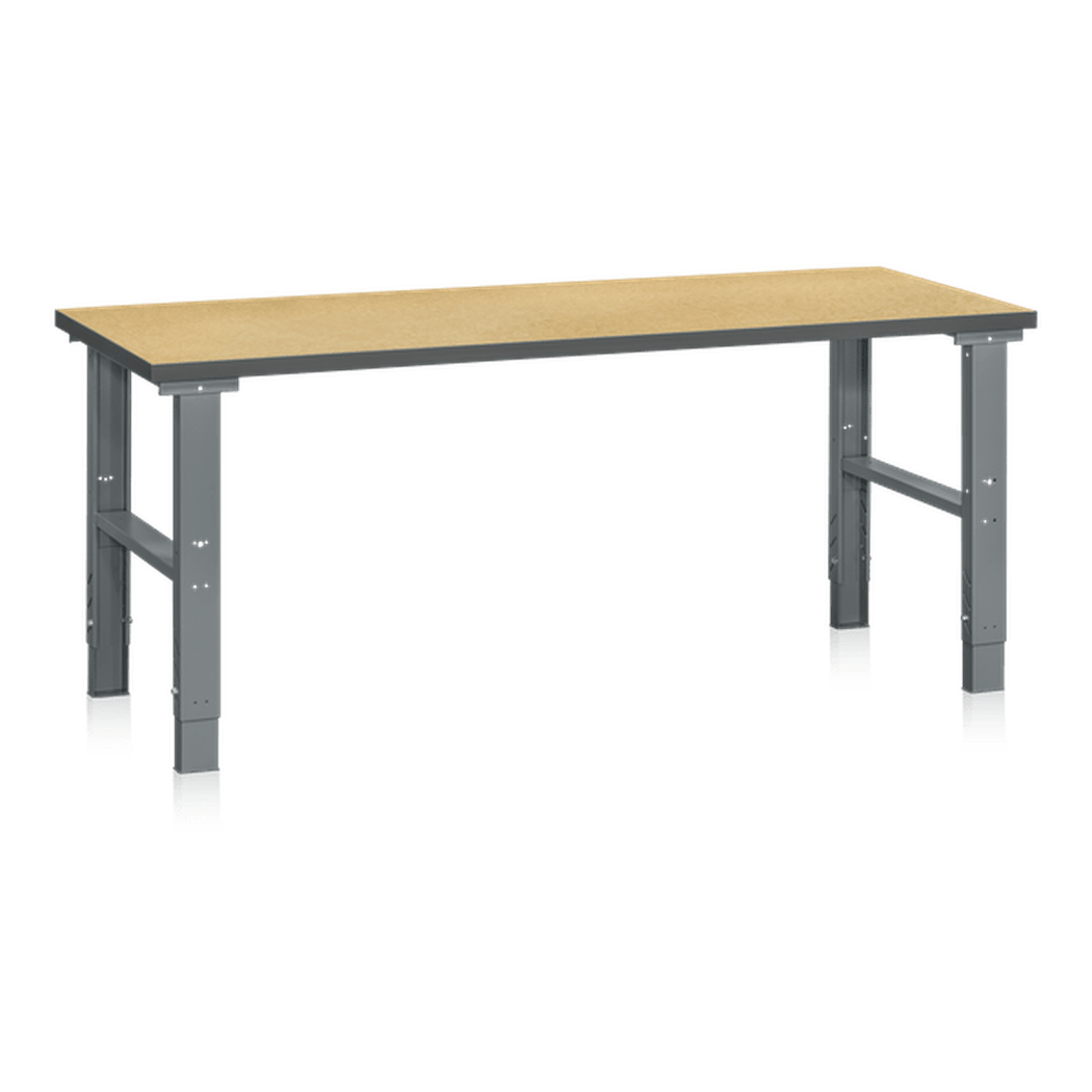 Arbetsbord, 500kg, 1200-2500x800mm, Board med justerbar höjd och robust stålkonstruktion för tunga arbetsuppgifter.