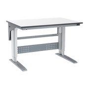 Höj- & Sänkbart arbetsbord, 1200-2000x800mm med grå laminat, 300 kg lastkapacitet och elektrisk höjdjustering.