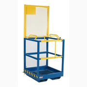 Arbetskorg, 800x800mm med halkfritt golv, dubbla säkerhetskedjor och pulverlackerad yta för säker personlyft.