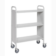 Arkivvagn, 3 hyllplan, 780x345x1115mm, 150kg, ljusgrå med hjul och robust design för effektiv dokumenthantering.