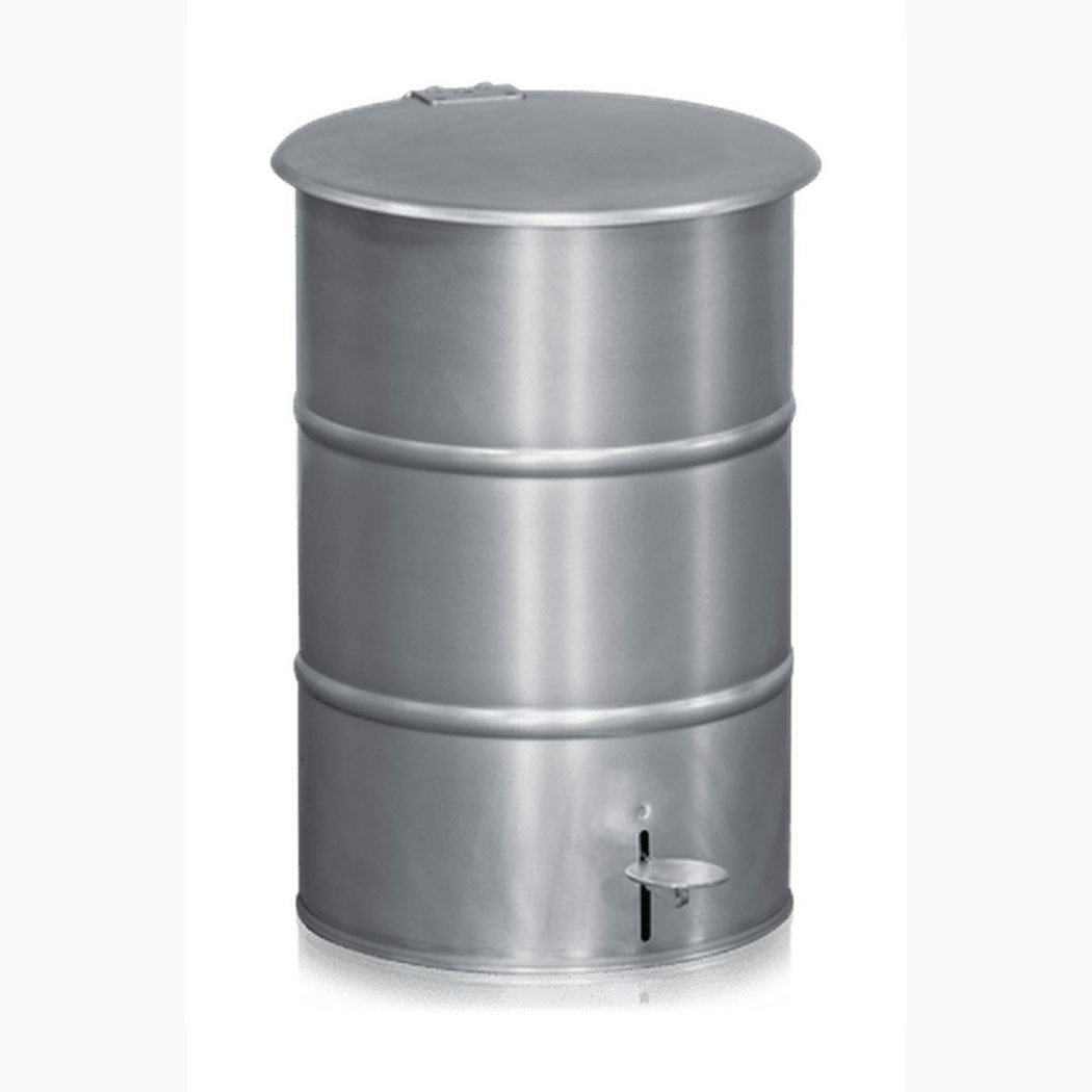 Avfallsbehållare, höjd 475 mm, 30 liter, inkl. fotpedal i robust varmförzinkad plåt för hygienisk avfallshantering.