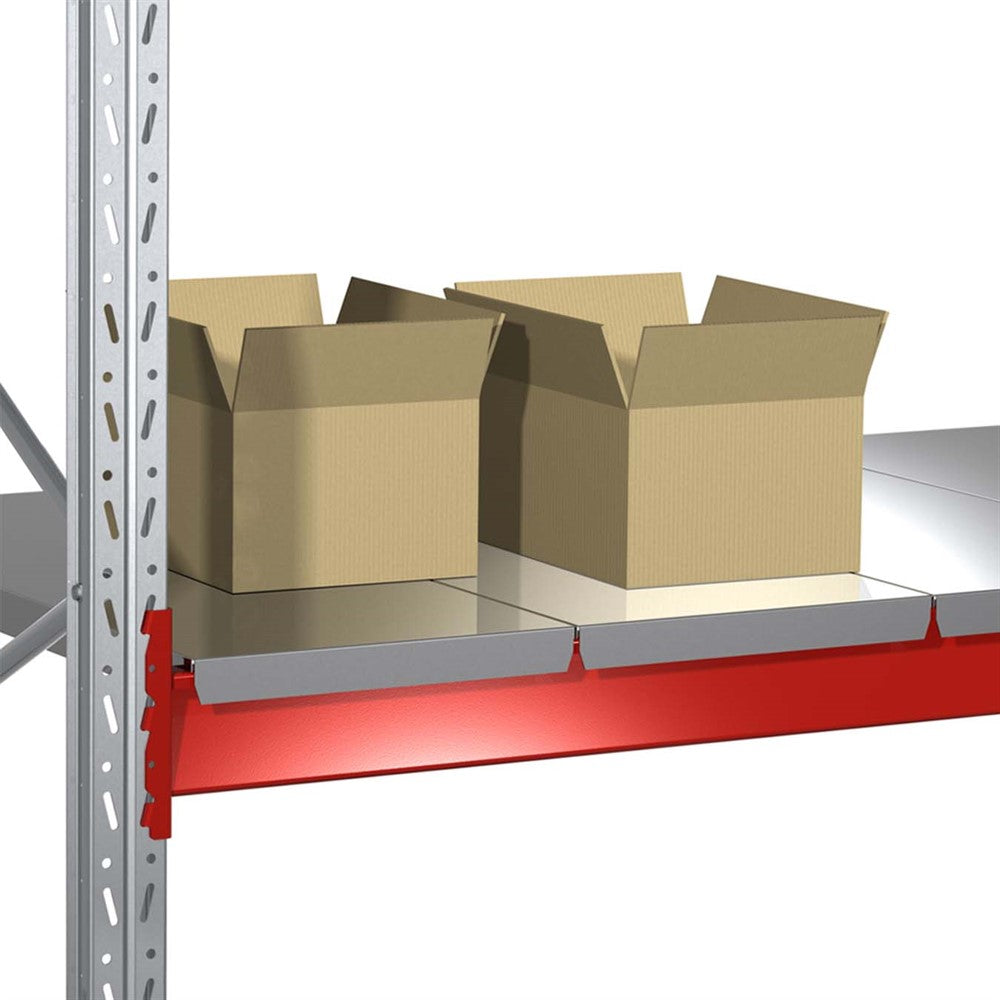 Hyllplan pallställ 445x1100mm, 250kg med metallplan för effektiv förvaring av mindre detaljer och lådor i pallställ.