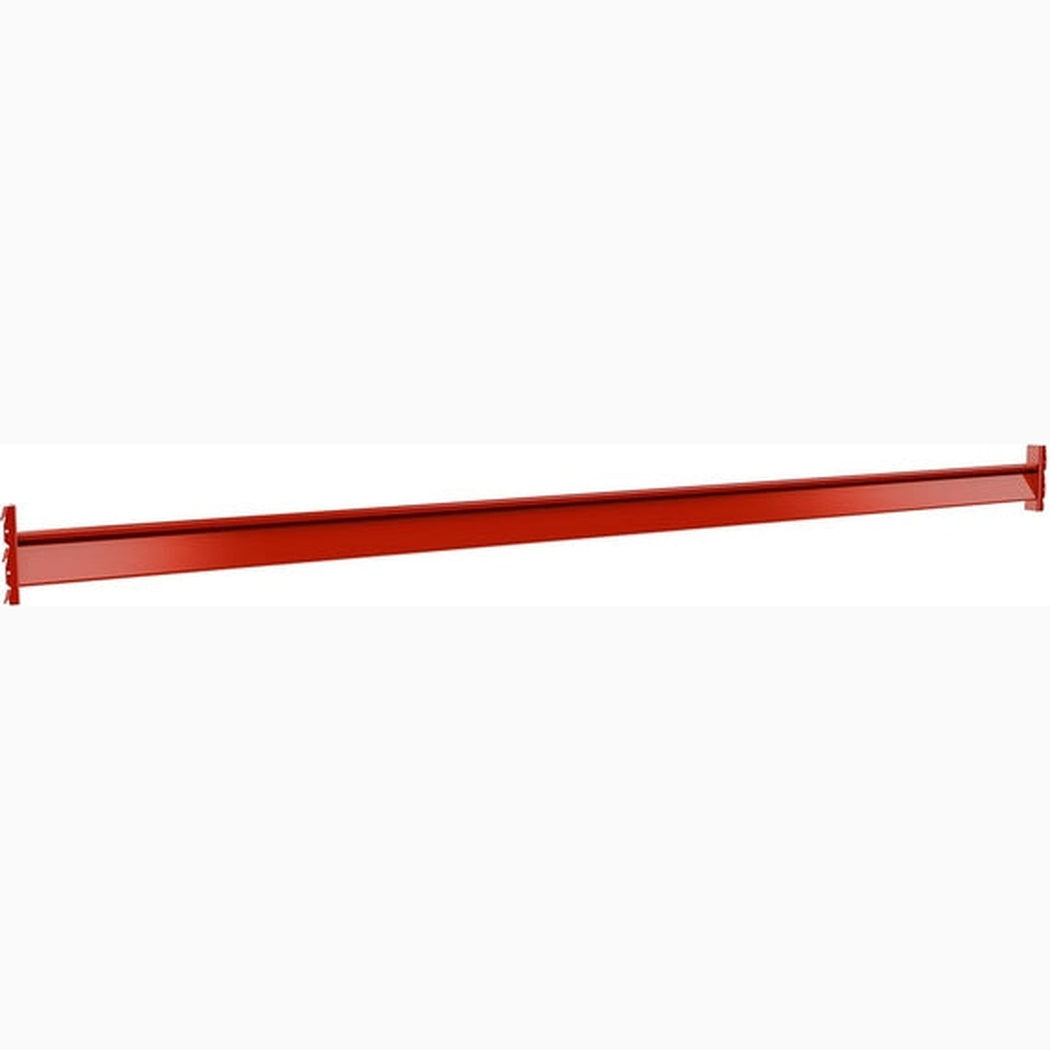 A single red metal Bärbalk 3300mm, 3 pallar horizontal beam with square ends (kapacitet 4450 kg), designed for industrial shelving or racking systems, is shown against a plain white background.