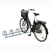 Cykelställ för 5 platser med plats för fem cyklar, väggmonterad och kompakt design för effektiv cykelparkering.
