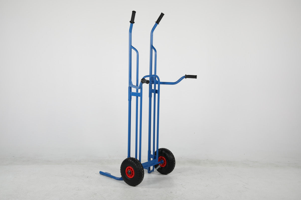 Däckkärra, blå, 805x833x1735mm, 200kg med ergonomiska handtag och stabil konstruktion för enkel däckhantering.