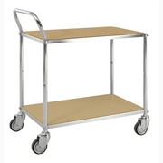 ESD bordsvagn 2 plan, 850x435x950mm, 150kg med elförzinkad ram och två robusta hyllplan för industriellt bruk.