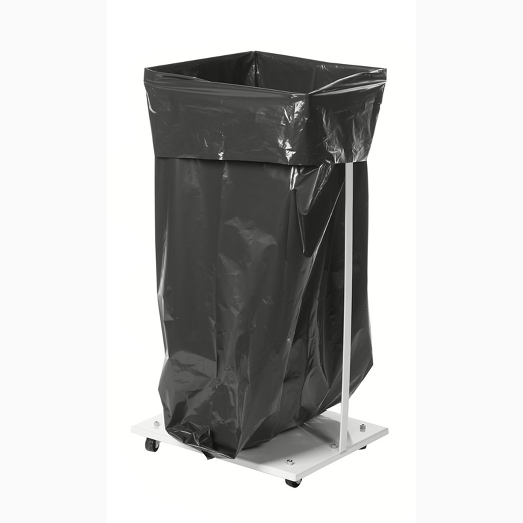 ESD sopsäckställning 450x380x900mm, elförzinkad hållbar konstruktion för säker och effektiv avfallshantering.