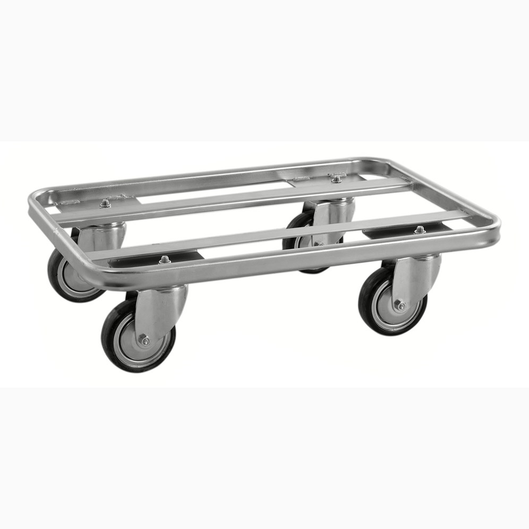 ESD tralla 600x400x160mm med elförzinkad ram och 300kg kapacitet för effektiv och rostskyddad transport.