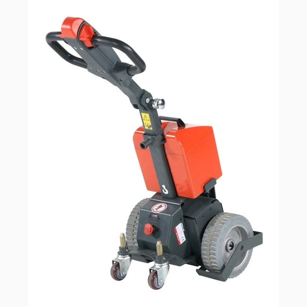 Elektrisk dragvagn, 1000kg med kraftfull motor och smidig styrning för effektiv materialhantering i trånga utrymmen.