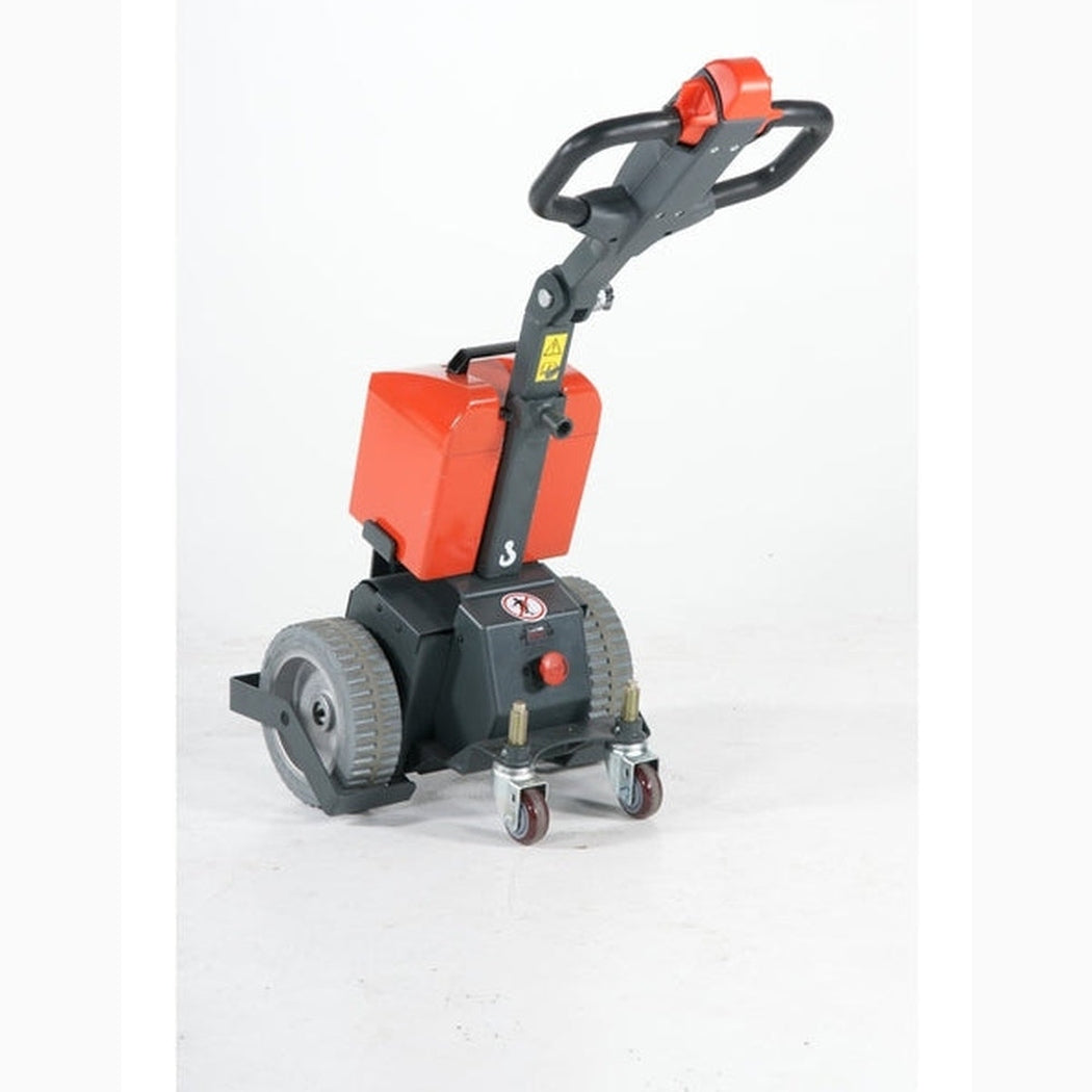 Elektrisk dragvagn, 1000kg med kraftfull motor och svängradie 475 mm för effektiv transport i trånga utrymmen.