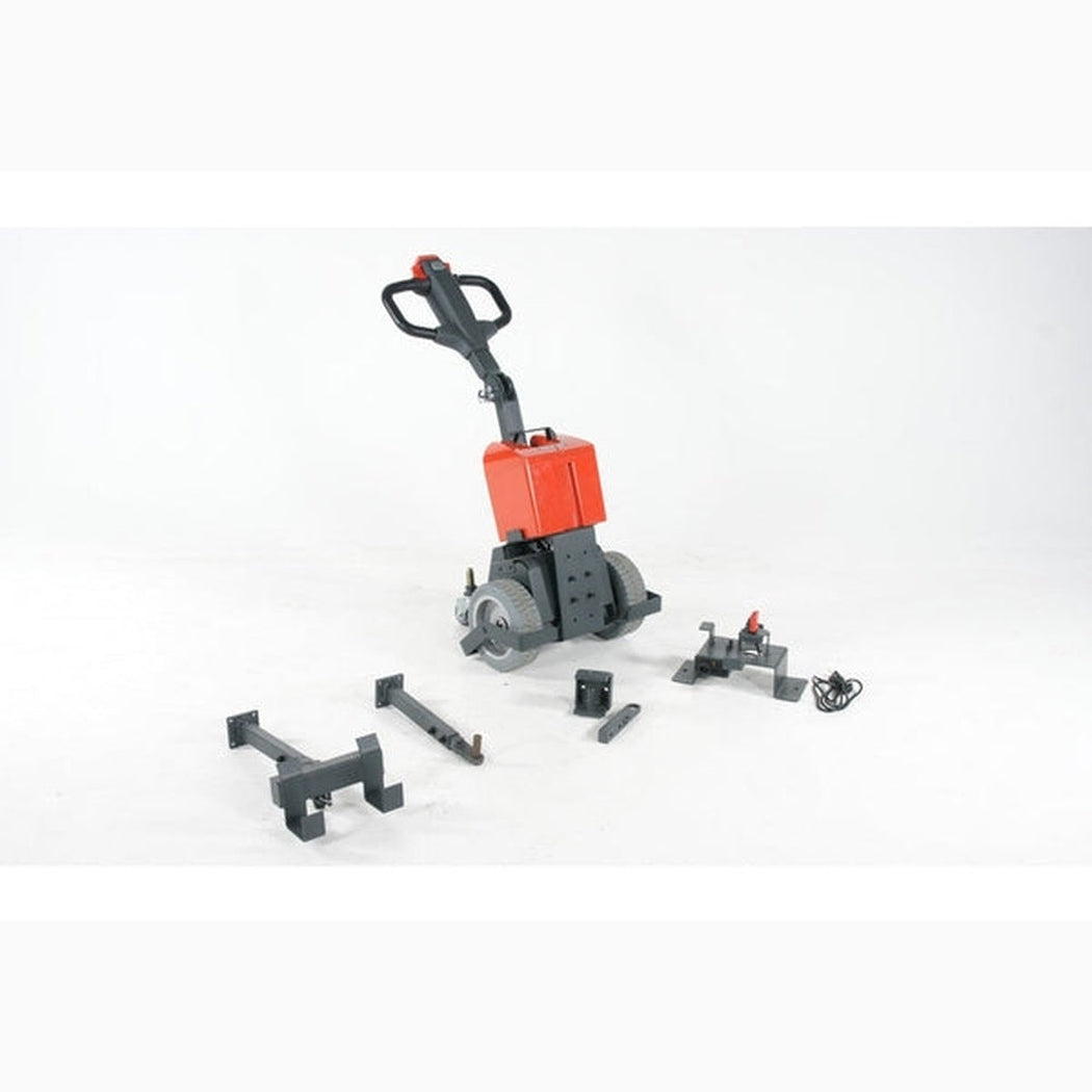 Elektrisk dragvagn, 1000kg med tillbehör för effektiv och kraftfull transport av tunga laster i lager och industri.