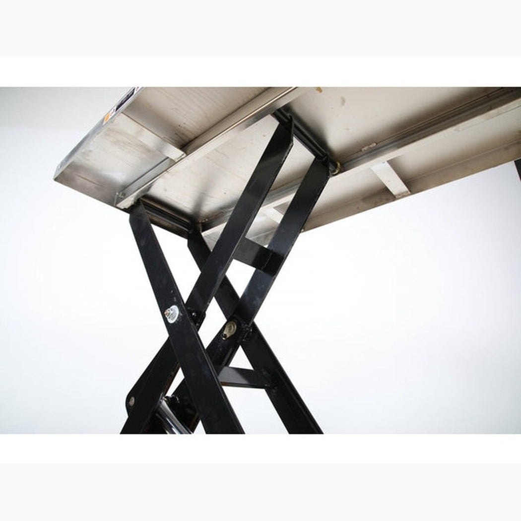 Detaljbild av lyftmekanism för Elektrisk lyftbordvagn, 1200x800mm, 1000kg med robust konstruktion och kraftig lyfthjälp.