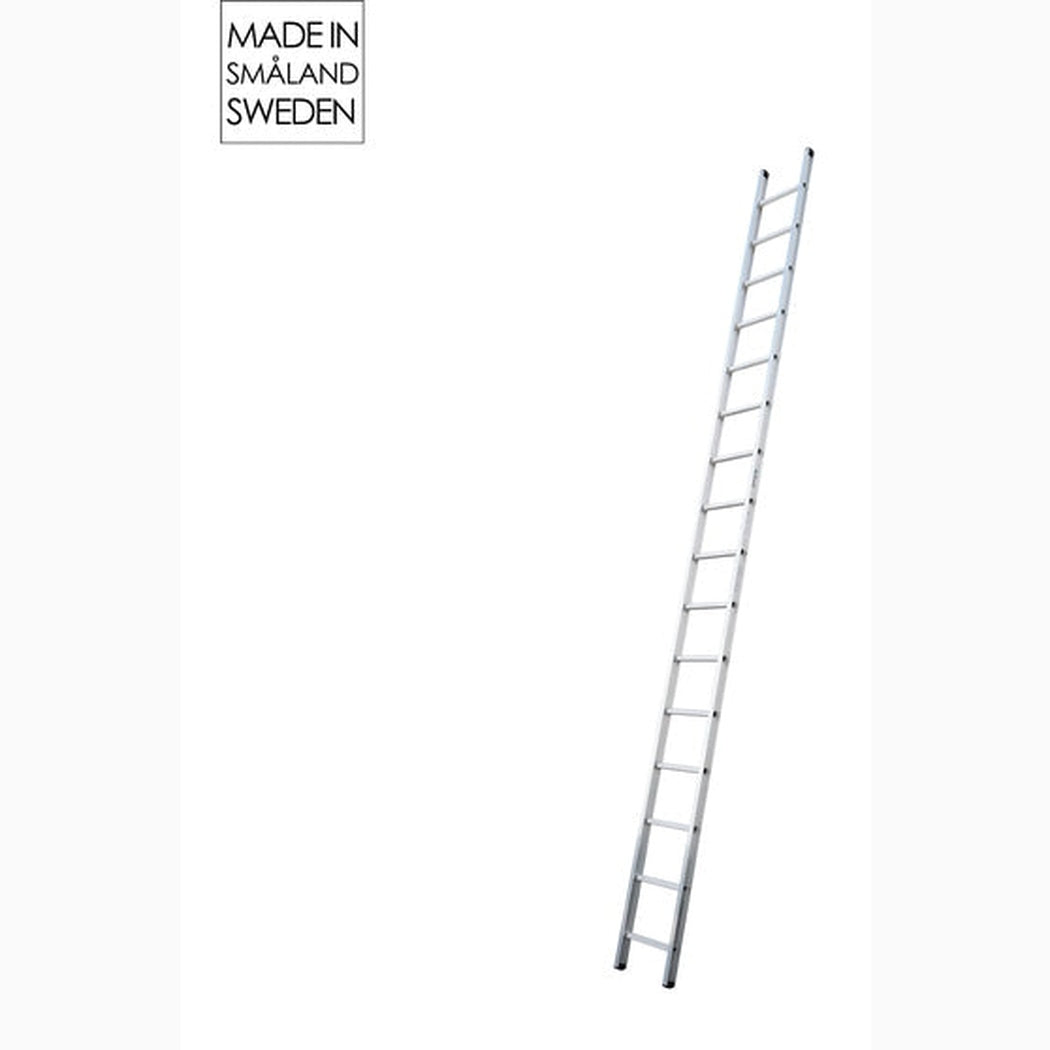 Enkelstege proffs, 2m till 6m, justerbar aluminiumstege med glidskydd och hög hållbarhet för professionellt bruk.