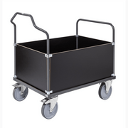 Ergonomisk Lådvagn, 1090x700x1065mm, 500kg, inkl. broms med robust lastutrymme och greppvänliga handtag för effektiv transport.