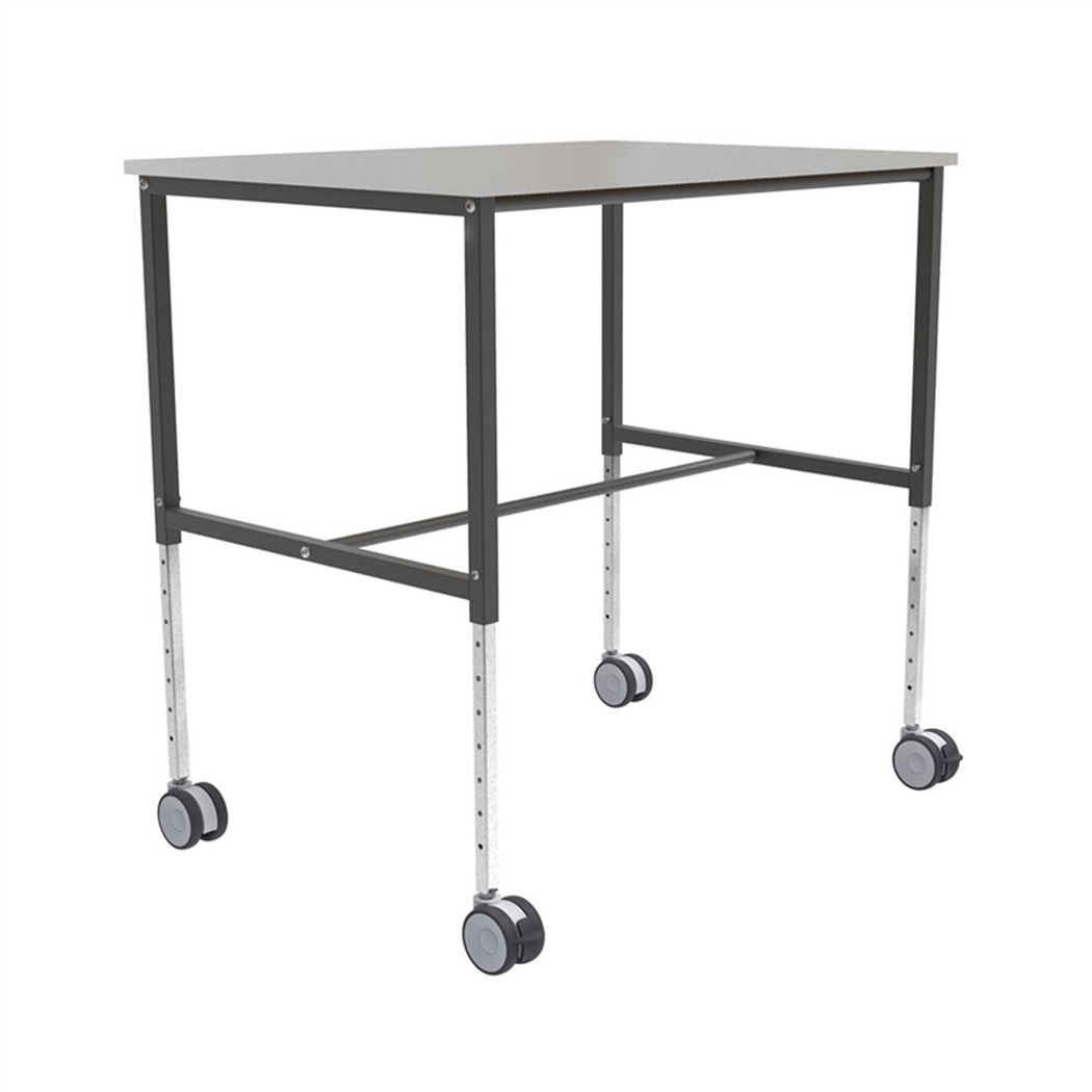 Ergonomisk rullbord, 800x1140x720mm, 200kg, inkl. broms, Grå, Mörkgrå