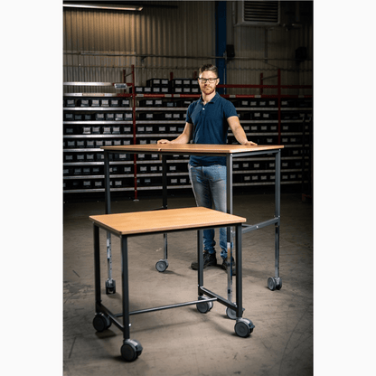 Ergonomisk rullbord, 800x1140x720mm, 200kg, inkl. broms, Grå, Mörkgrå
