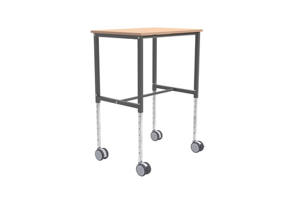 Ergonomisk rullbord, 800x570x720mm, 200kg, inkl. broms, Bok, Mörkgrå