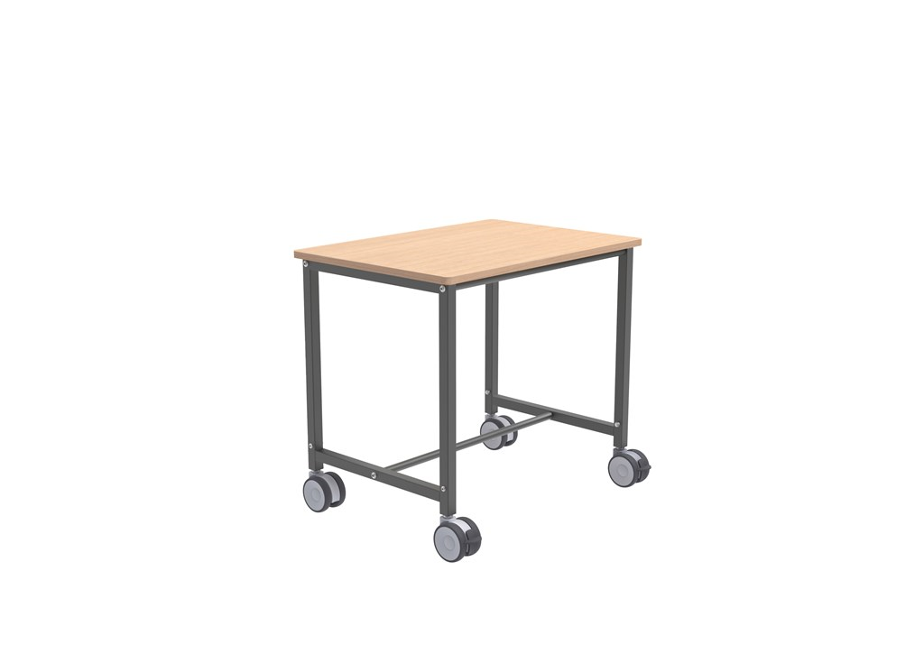 Ergonomisk rullbord, 800x570x720mm, 200kg, inkl. broms, Bok, Mörkgrå
