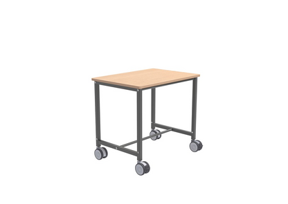 Ergonomisk rullbord, 800x570x720mm, 200kg, inkl. broms, Bok, Mörkgrå